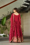KA 1166 Chinon Gown With Dupatta Wholesale Market In Surat